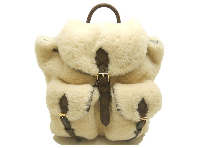 Zaino Louis Vuitton Monogram Shearling LV SKI Crudo - vista 2