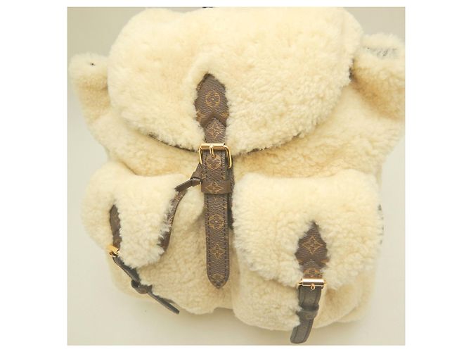Zaino Louis Vuitton Monogram Shearling LV SKI Crudo - vista 3