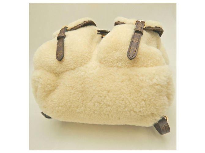 Zaino Louis Vuitton Monogram Shearling LV SKI Crudo - vista 8
