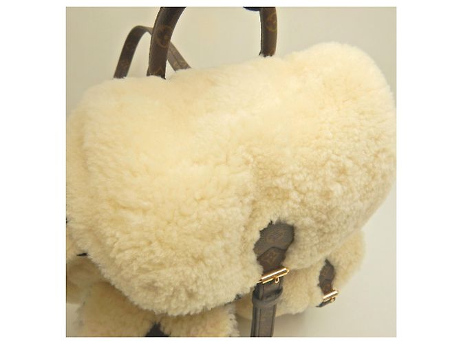 Zaino Louis Vuitton Monogram Shearling LV SKI Crudo - vista 9