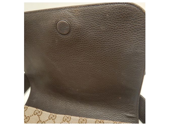 Borsa a tracolla Gucci in tela GG beige e pelle - vista 16