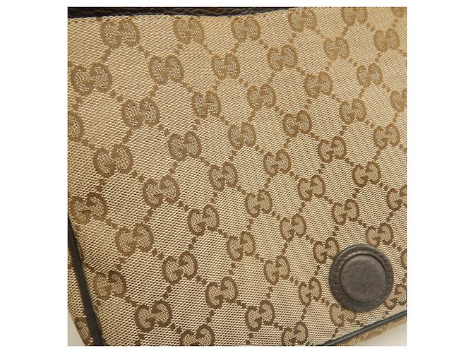 Borsa a tracolla Gucci in tela GG beige e pelle - vista 17