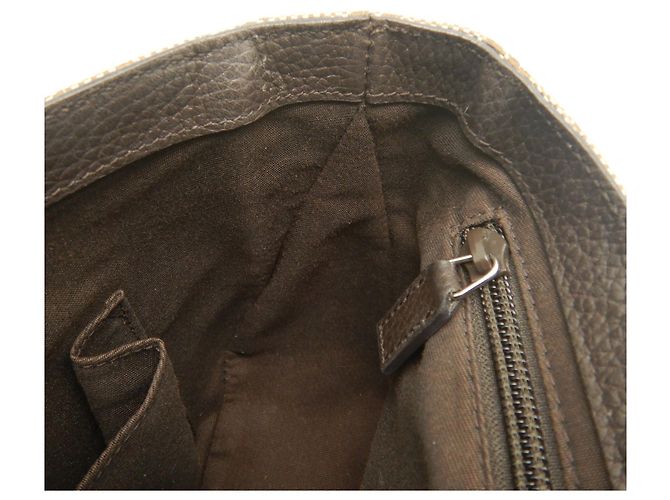 Borsa a tracolla Gucci in tela GG beige e pelle - vista 19