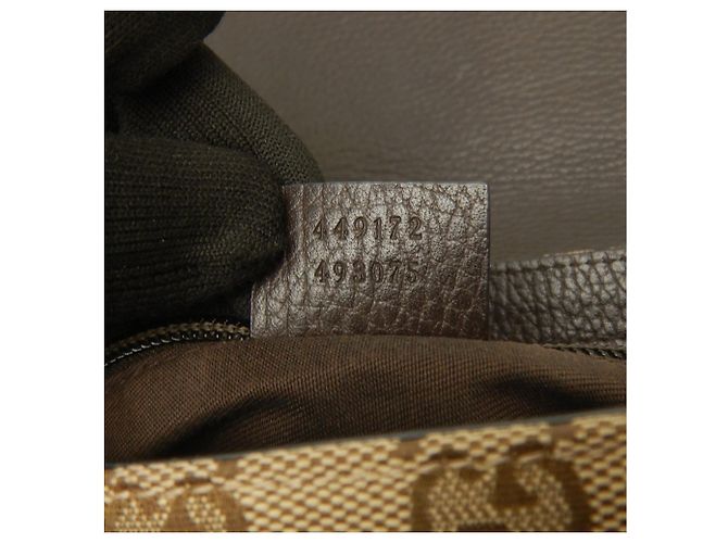 Borsa a tracolla Gucci in tela GG beige e pelle - vista 21