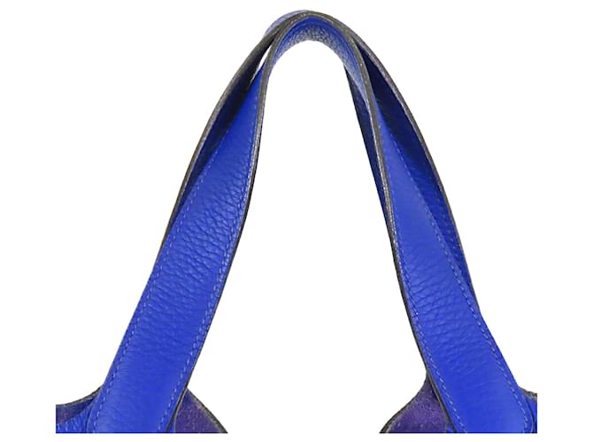 Hermès Blue Clemence Picotin Lock 22 Blu scuro - vista 11