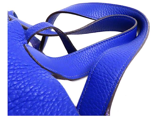 Hermès Blue Clemence Picotin Lock 22 Blu scuro - vista 12