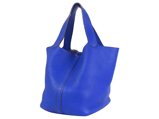 Hermès Blue Clemence Picotin Lock 22 Blu scuro - vista 2