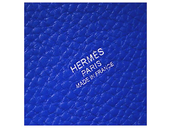 Hermès Blue Clemence Picotin Lock 22 Blu scuro - vista 5