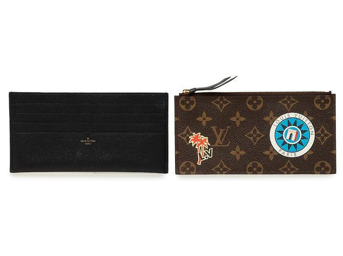 Pochette Félicie Pouch con Zip Louis Vuitton Brown Monogram World Tour Felicie Marrone - vista 10