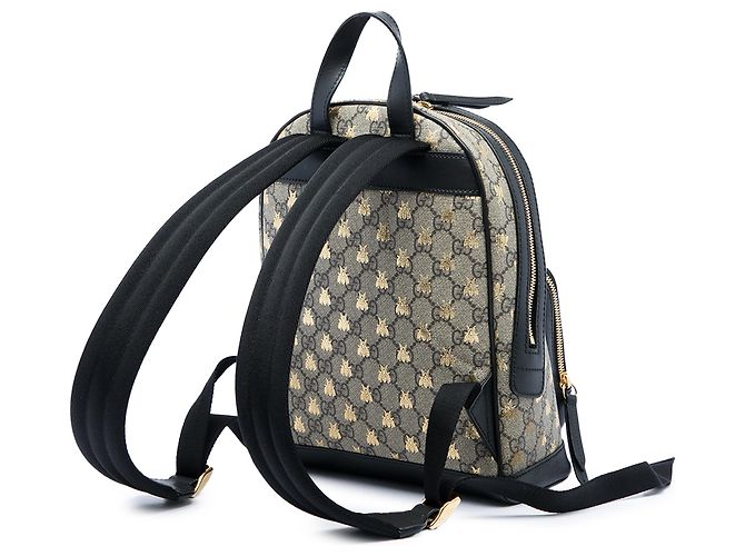 Mochila Gucci Small GG Supreme Bee Beige - vista 2