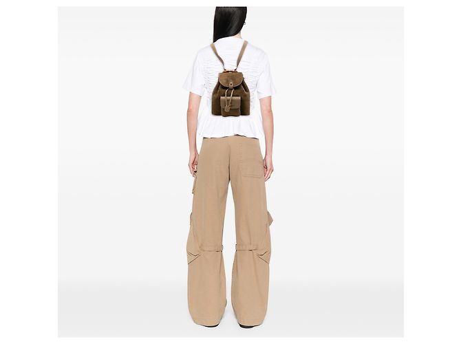 Bamboo Zaino Gucci in camoscio marrone con bambù Cachi - vista 6