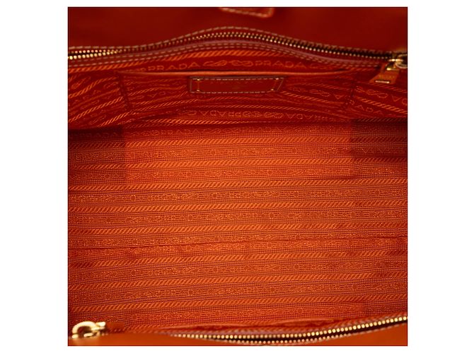 Bolsa Prada em lona Canapa bege com acabamento em Saffiano - vista 4