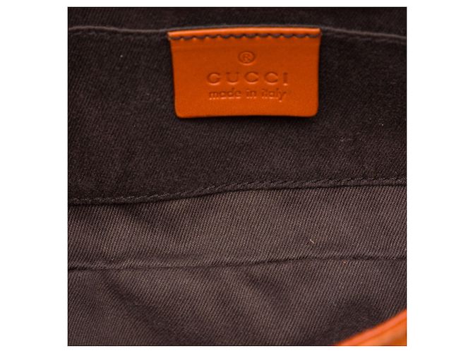 Borsa a tracolla Gucci Orange GG Canvas e camoscio Nailhead Arancione - vista 4