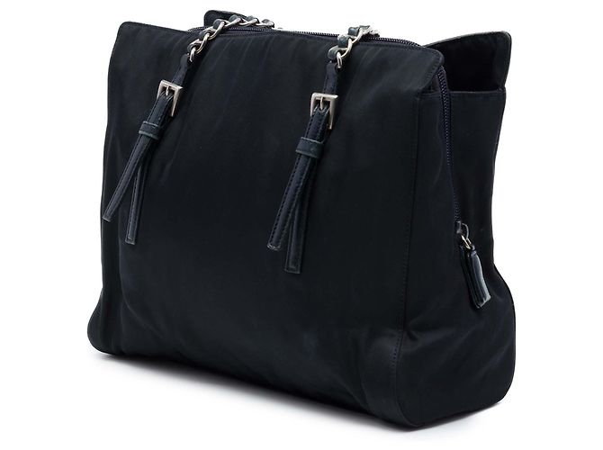 Prada Black Tessuto Chain Tote Schwarz - Ansicht 2