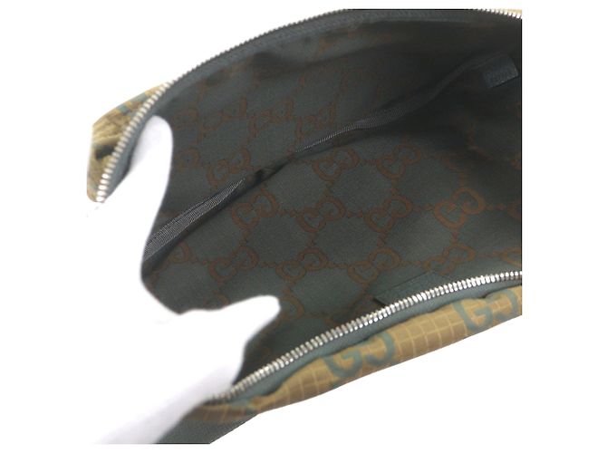 Bolso cinturón Gucci de nailon ripstop GG marrón Castaño Caqui - vista 4