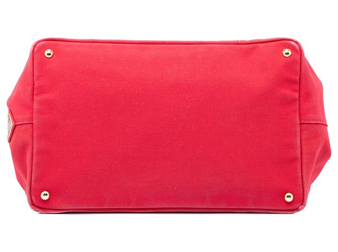 Prada Red Large Canvas Canapa Logo Tote Rot - Ansicht 3