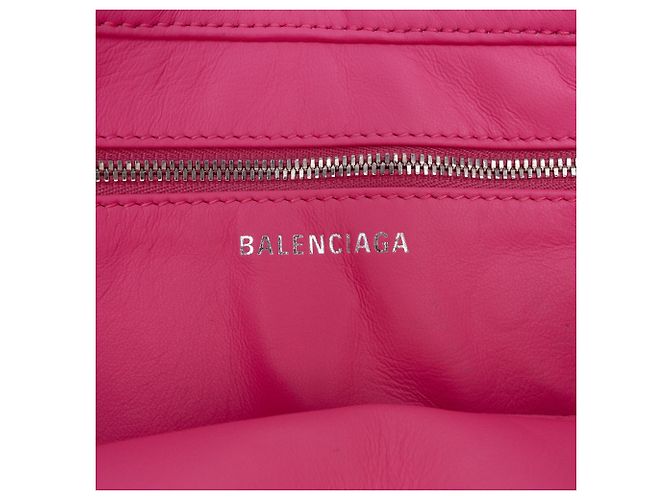 Borsa a tracolla Balenciaga Triangle Chain in pelle bianca Bianco - vista 5