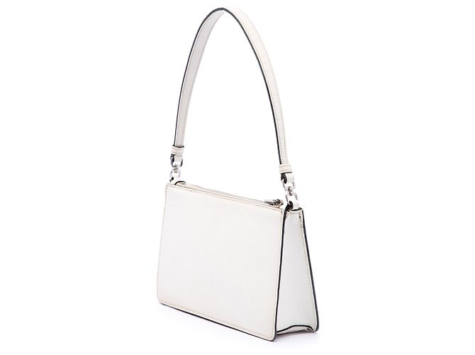 Borsa a tracolla Prada in Saffiano bianco Bianco sporco - vista 2