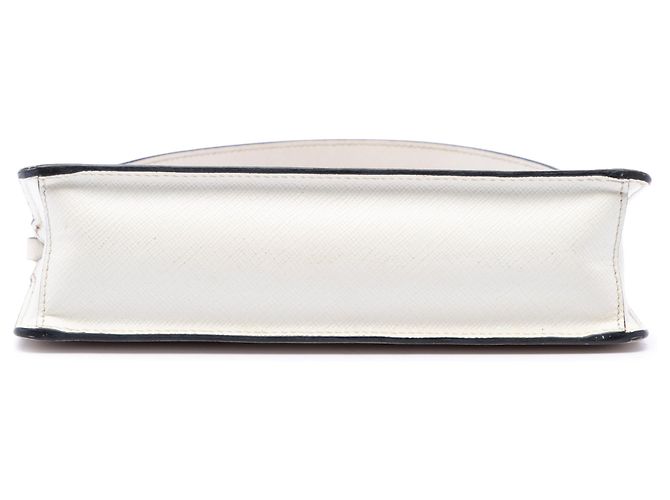 Borsa a tracolla Prada in Saffiano bianco Bianco sporco - vista 3