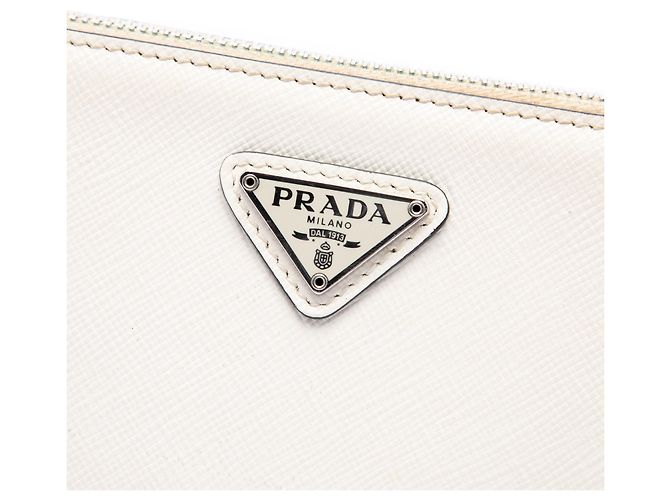 Borsa a tracolla Prada in Saffiano bianco Bianco sporco - vista 5