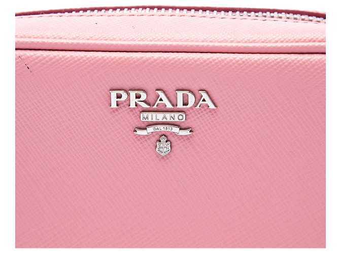 Prada Mini Borsa Camera Lux in Saffiano Rosa - vista 5