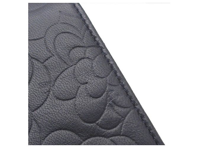 Portafoglio Chanel Black CC Embossed Lambskin Camellia Wallet On Chain Nero - vista 17