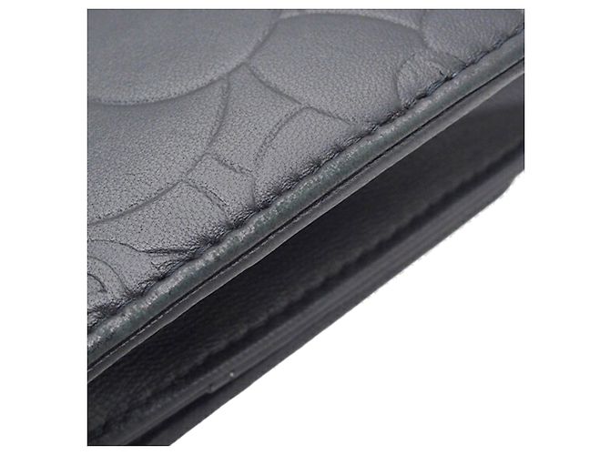 Portafoglio Chanel Black CC Embossed Lambskin Camellia Wallet On Chain Nero - vista 19