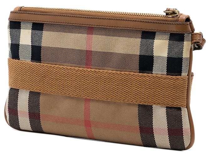 Pochette da polso Burberry in tela House Check marrone Marrone chiaro - vista 2