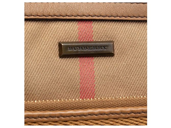 Pochette da polso Burberry in tela House Check marrone Marrone chiaro - vista 5
