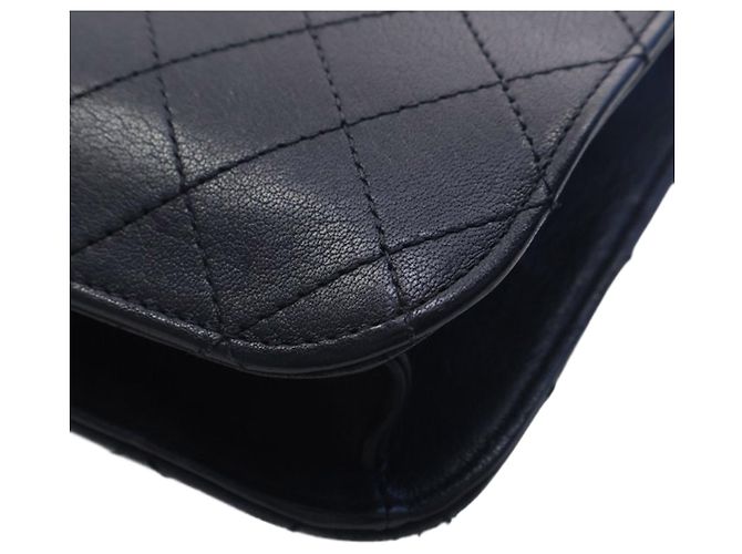 Chanel Black Large Quilted Sheepskin Front Chain Flap Nero - vista 7