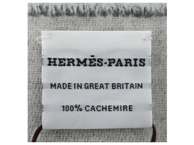 Hermès Stola in cashmere Hermes Love Story Marrone Bianco - vista 10