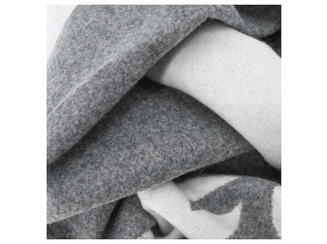 Hermès Stola in cashmere Hermes Love Story Marrone Bianco - vista 13