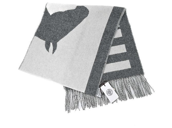 Hermès Stola in cashmere Hermes Love Story Marrone Bianco - vista 3
