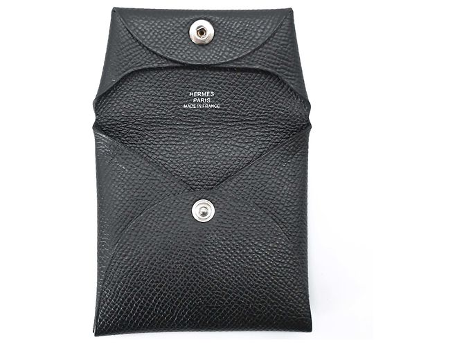 Hermès HERMES Bastia Veau Epsom Leather Coin Case Wallet Negro - vista 6