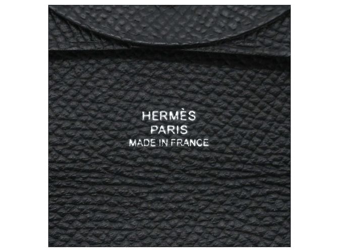 Hermès HERMES Bastia Veau Epsom Leather Coin Case Wallet Negro - vista 7