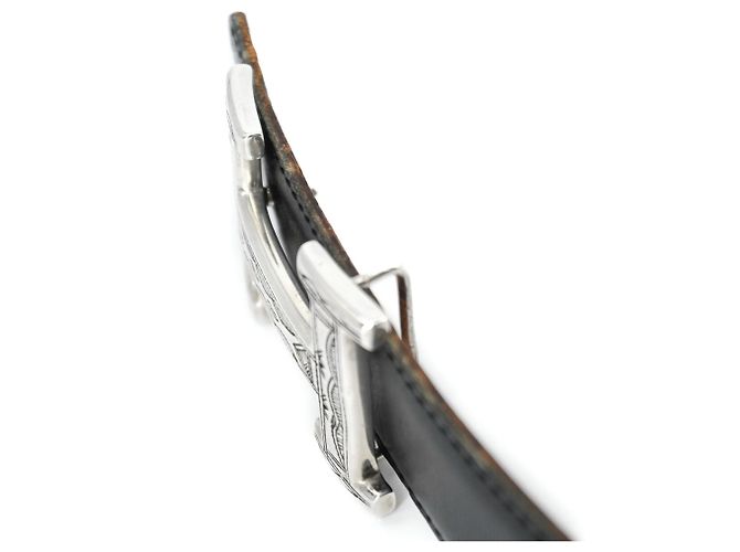 Hermès Cinto Hermes Constance Touareg H-Belt Marrom Preto Prata - vista 3