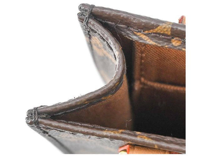 Borsa Louis Vuitton Monogram Petite Sac Plat Marrone Monogramma - vista 12