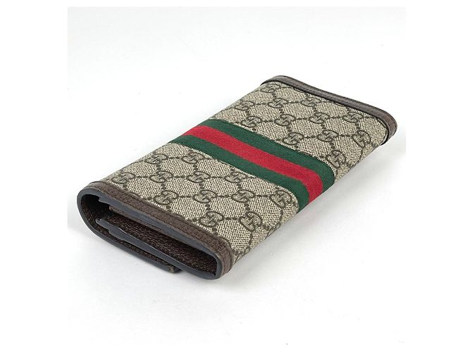 Gucci Long Wallet in GG Pattern Red Beige Green - view 2
