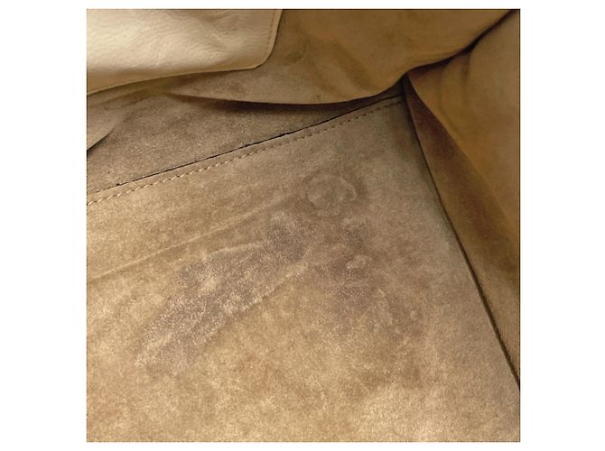 Borsa a mano Prada in pelle beige - vista 7