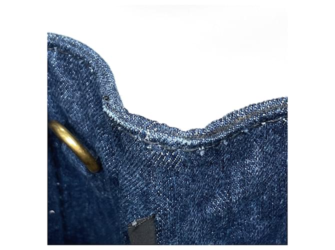 Borsa Tote Prada Canapa Blu - vista 7