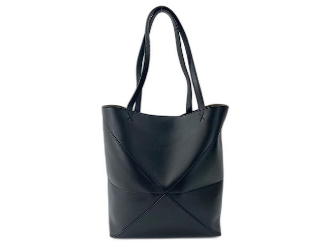 Borsa Tote Loewe Puzzle in nero - vista 2