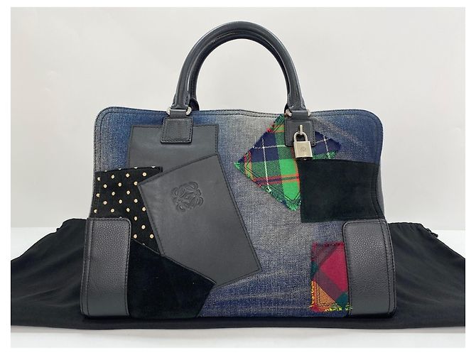 Borsa Boston Loewe Amazona x Comme des Garçons Blu navy - vista 14