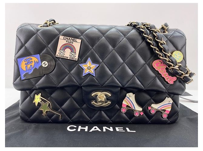 Borsa a tracolla Chanel Matelassé Classic Flap Nero - vista 18