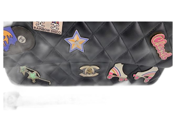 Borsa a tracolla Chanel Matelassé Classic Flap Nero - vista 3