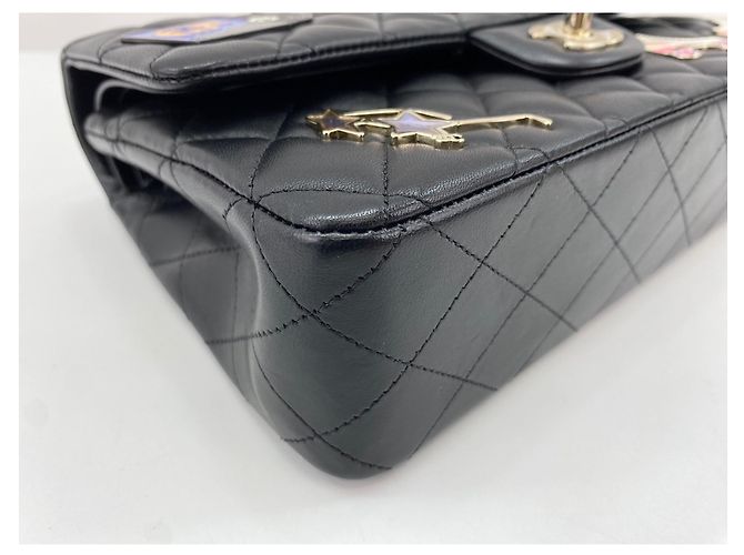 Borsa a tracolla Chanel Matelassé Classic Flap Nero - vista 7