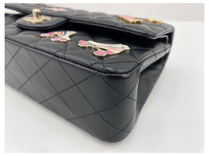 Borsa a tracolla Chanel Matelassé Classic Flap Nero - vista 8