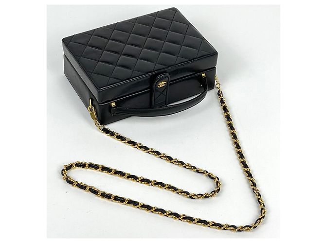 Borsa a mano Chanel in pelle nera Nero - vista 8