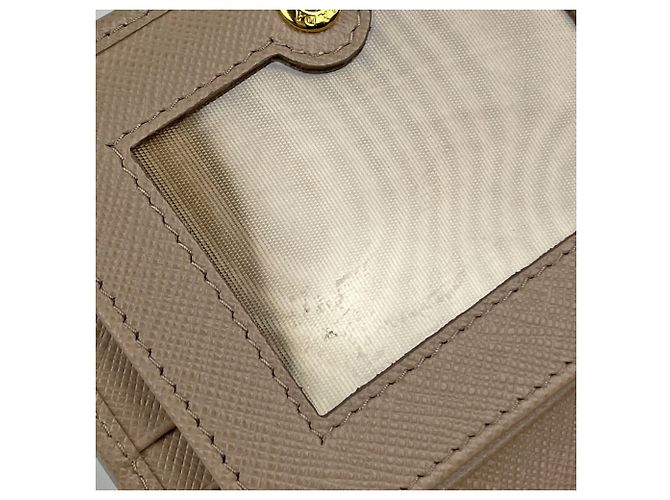 Carteira bi-fold Prada Beige Saffiano Lux Bege - vista 4