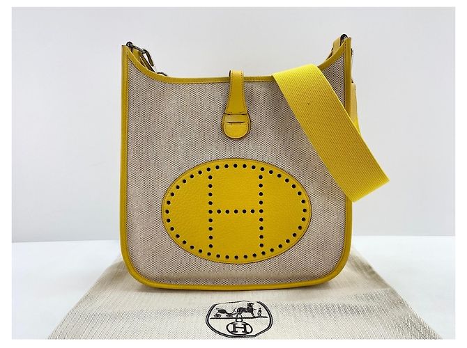 Hermès Borsa a tracolla Hermes Evelyne - Yellow Giallo - vista 12