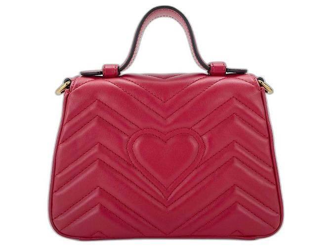 Borsa a tracolla Gucci GG Marmont Mini Top Handle Rosso - vista 2